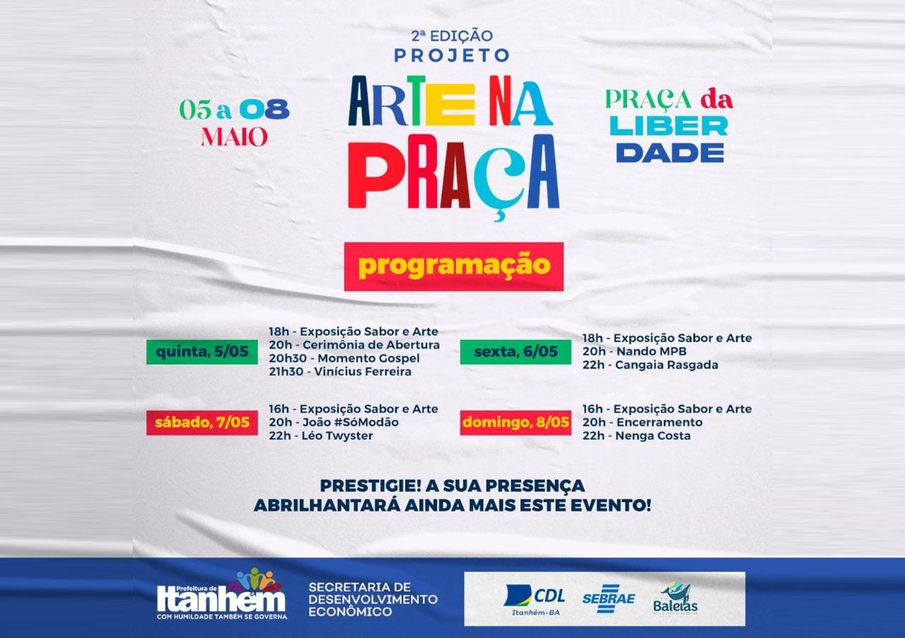 Vem aí a segunda edição do Arte na Praça em Itanhém