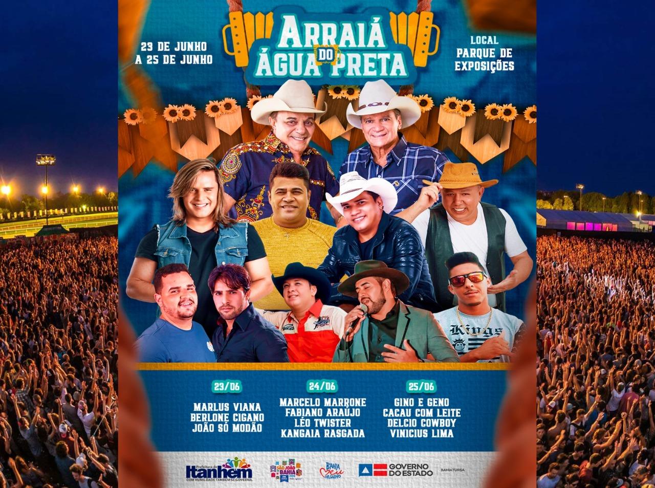 Prefeitura de Itanhém divulga programação oficial do Arraiá do Água Preta 2022