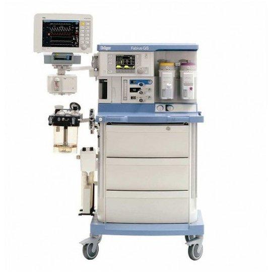 1 carro de anestesia, esse aparelho tem um tubo utilizado para manter as vias a&eacute;reas desobstru&iacute;das em pacientes inconscientes ou durante a anestesia geral.