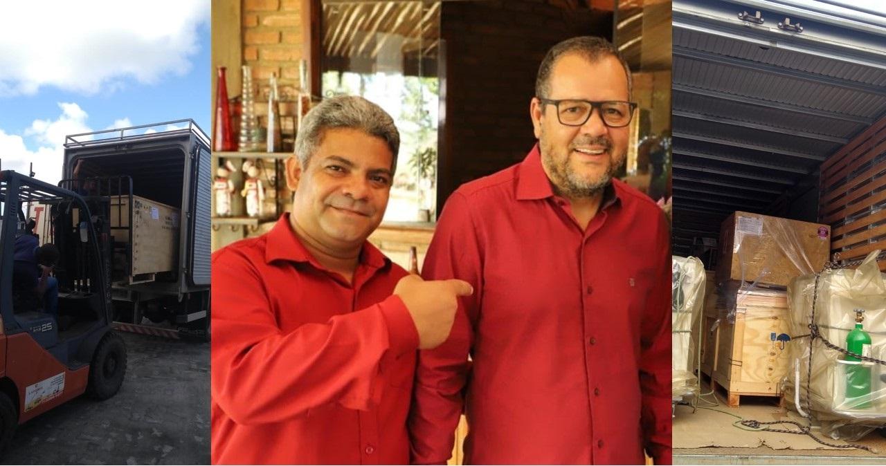 Reinvindicação de Ermisvaldo do PT, Hospital de Medeiros Neto recebe dois caminhões de aparelhos e equipamentos