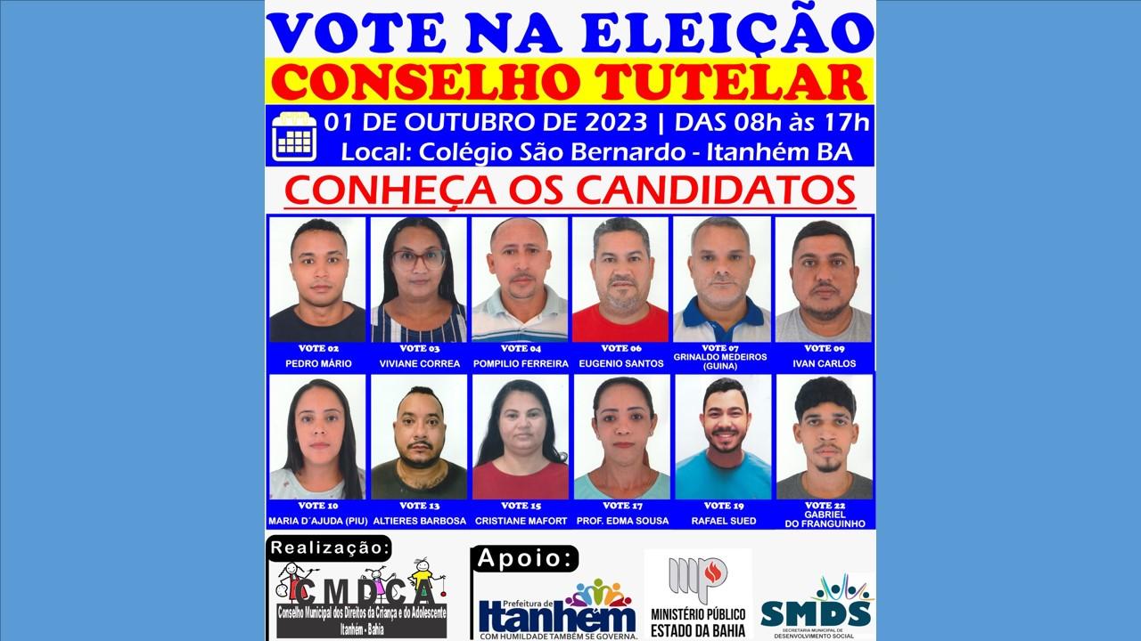 Veja em quem votar para seleção dos futuros conselheiros tutelares de Itanhém