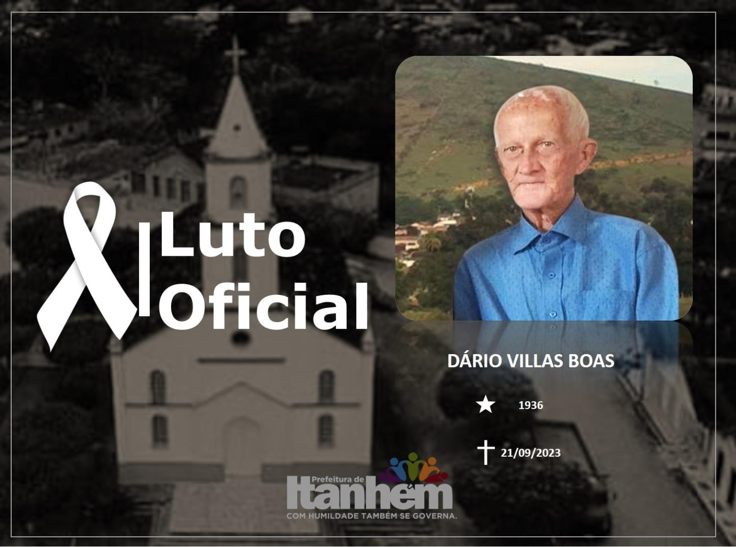 Prefeito Mildson decreta luto oficial pela morte do senhor Dário Villas Boas