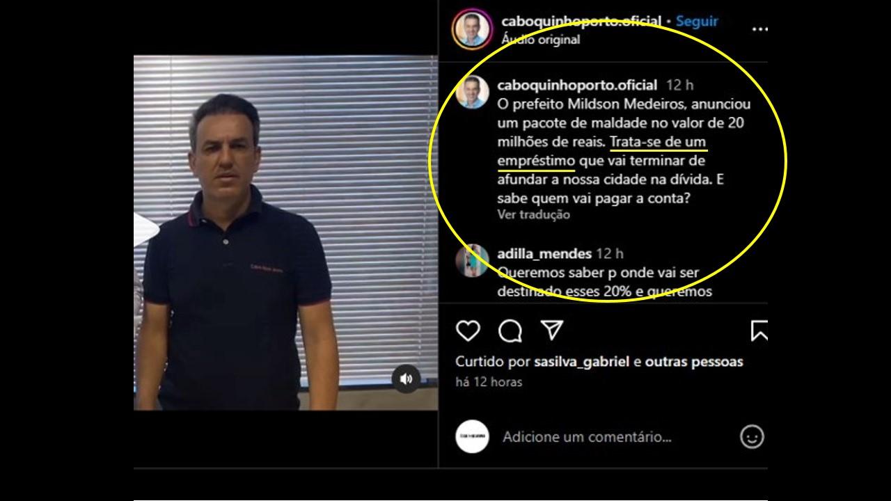 Vereador faz afirmações equivocadas sobre suplementação do orçamento municipal: “Trata-se de um empréstimo”