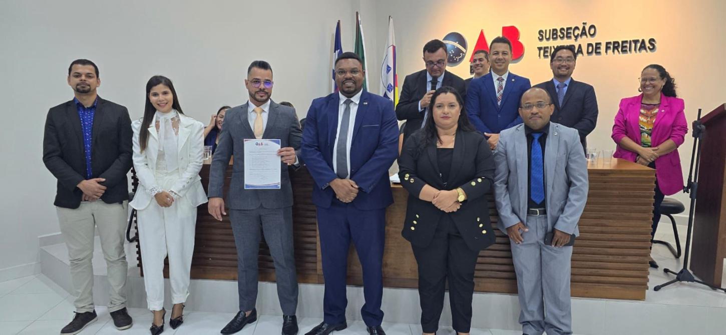 Dr. Rafael Braga assume presidência da Comissão de Prerrogativas da OAB em Teixeira de Freitas