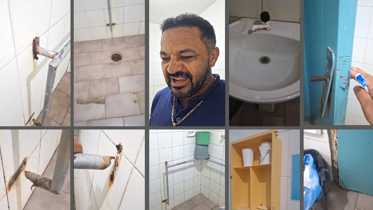 VÍDEO: Banheiro em condições precárias é registrado em vídeo no hospital de Itanhém