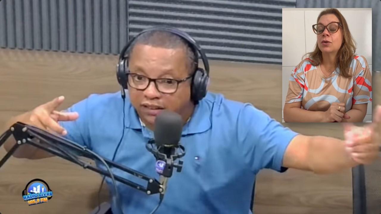 Jornalista Edvaldo Alves interrompe áudio da primeira-dama de Itanhém; “tem uma voz por trás aí”