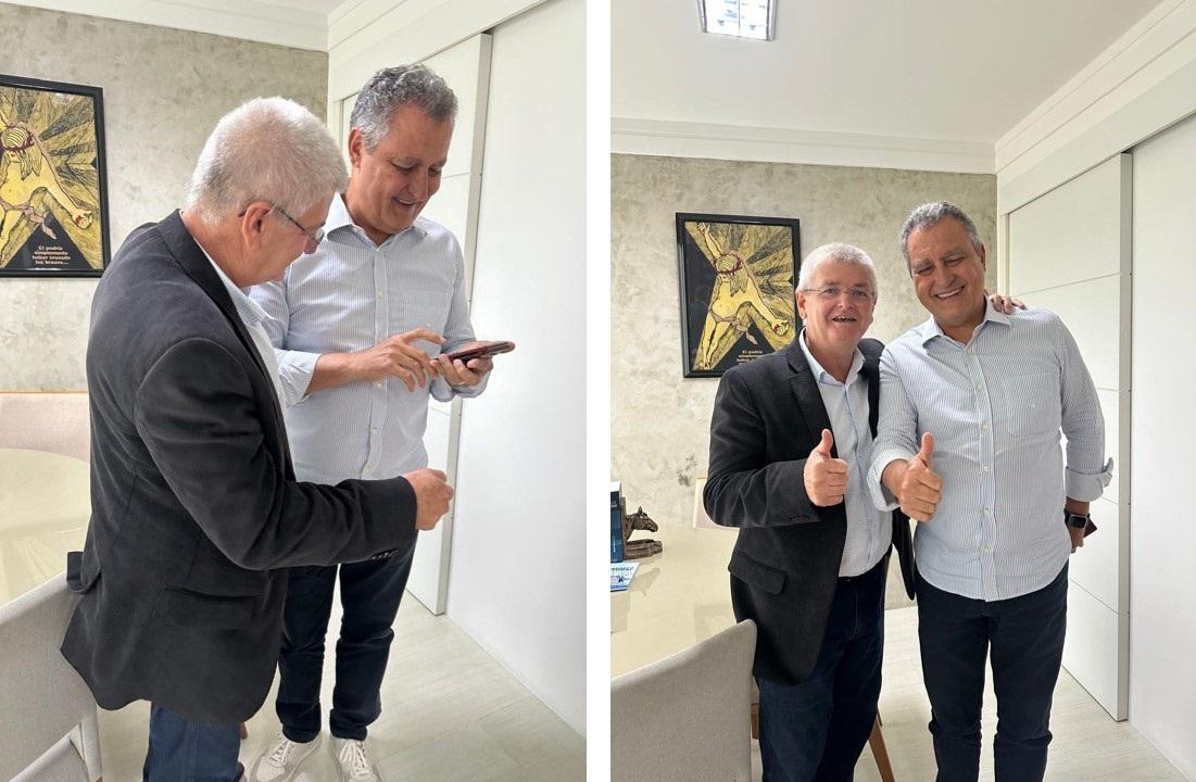 Mildson Medeiros com o ministro da Casa Civil, Rui Costa.