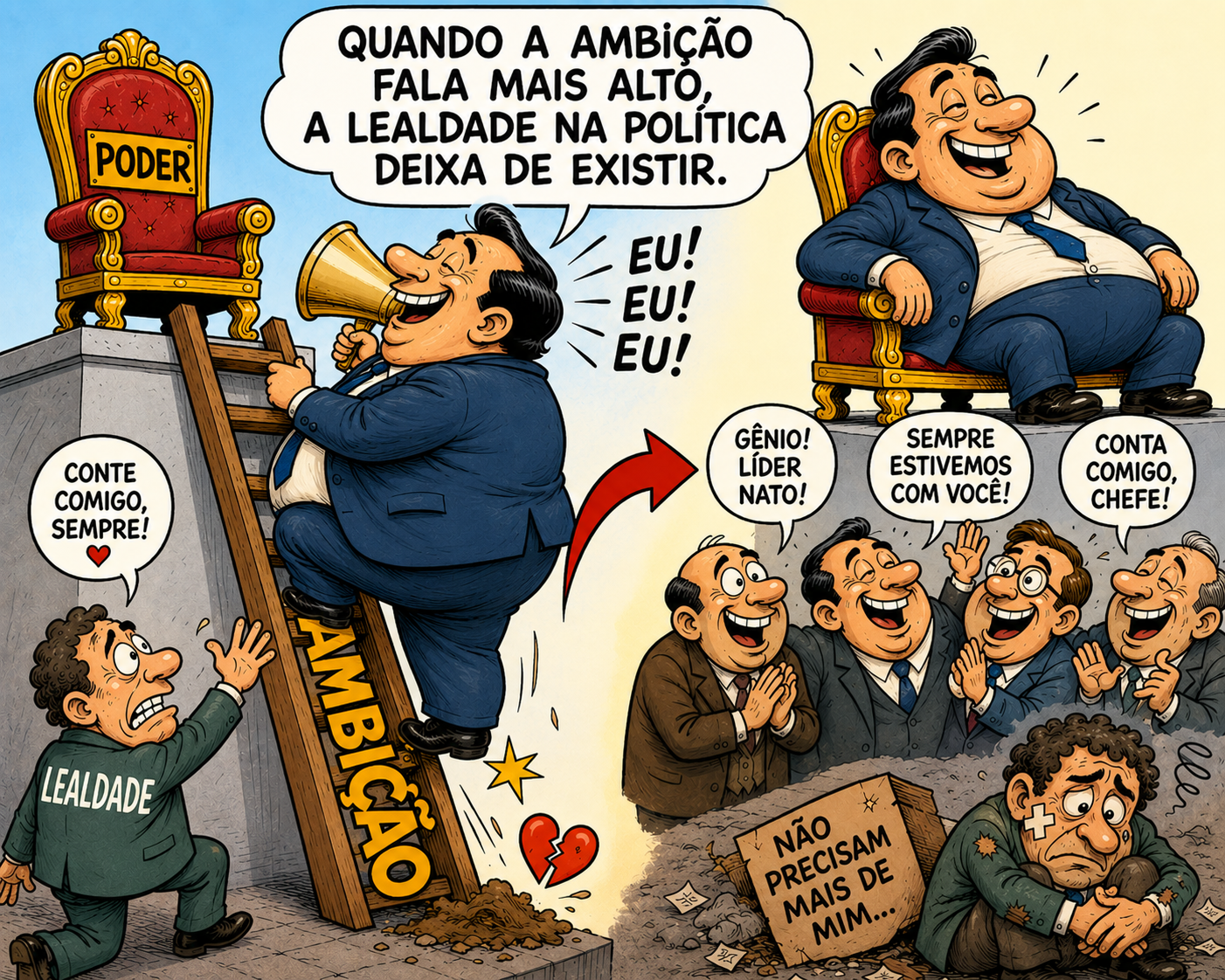Quando a ambição fala mais alto, a lealdade na política deixa de existir
