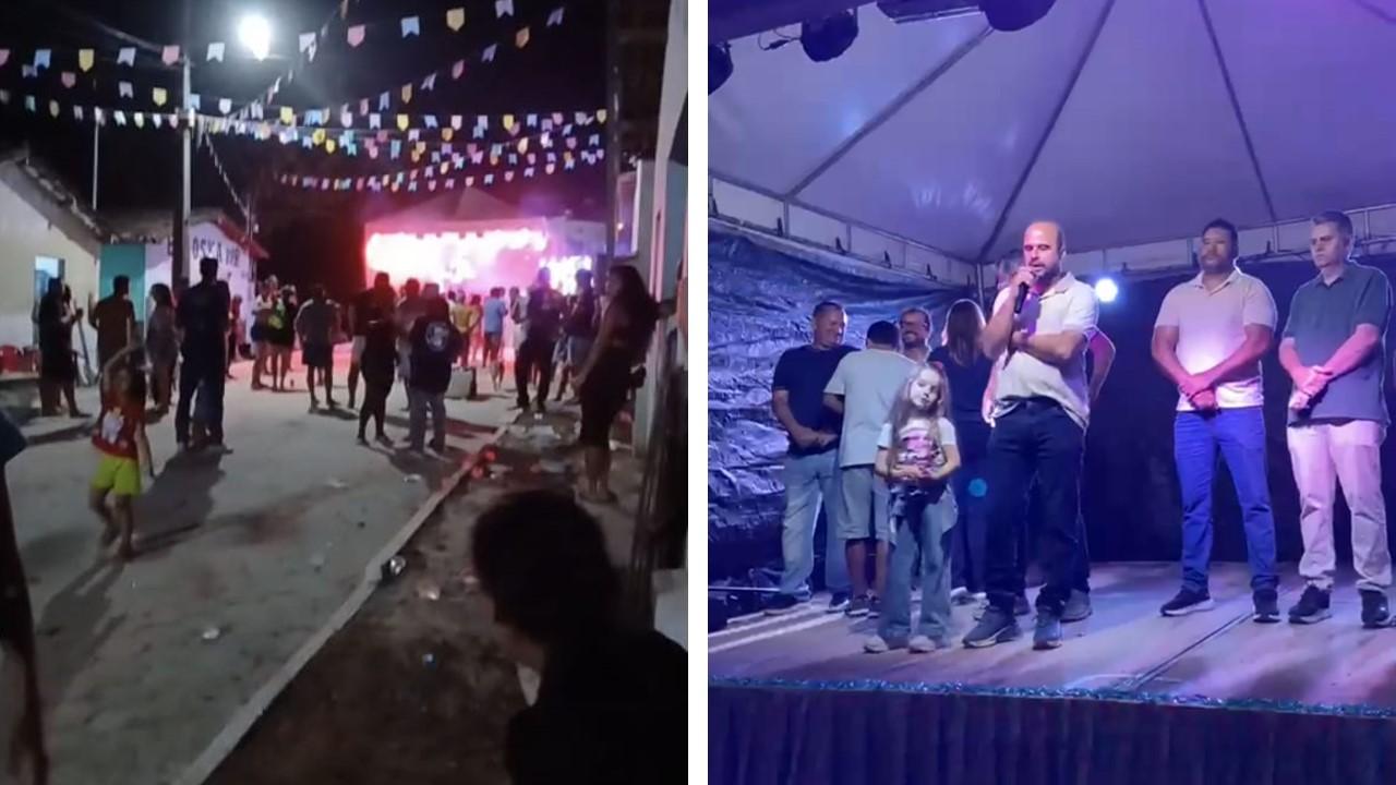 Bentivi tenta aparecer em inauguração, mas sem Paulinho Correia rua não teria sido pavimentada