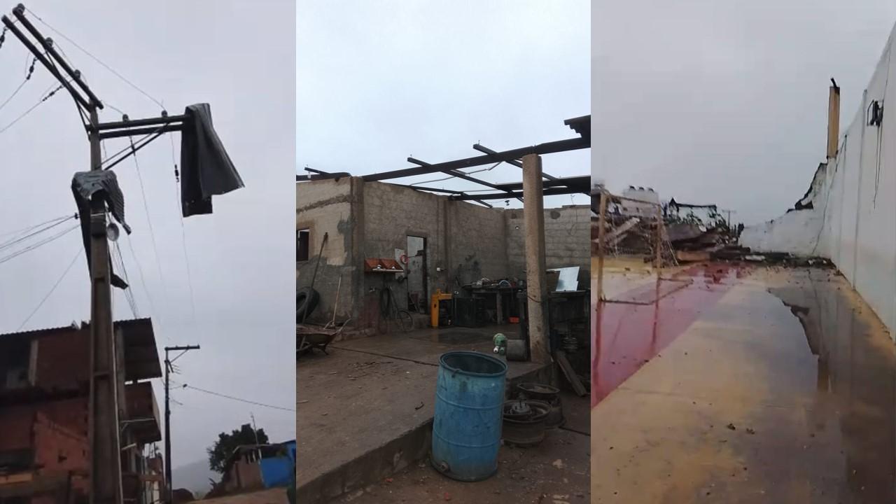VÍDEOS: Temporal com ventos fortes causa destruição no distrito de Batinga, em Itanhém