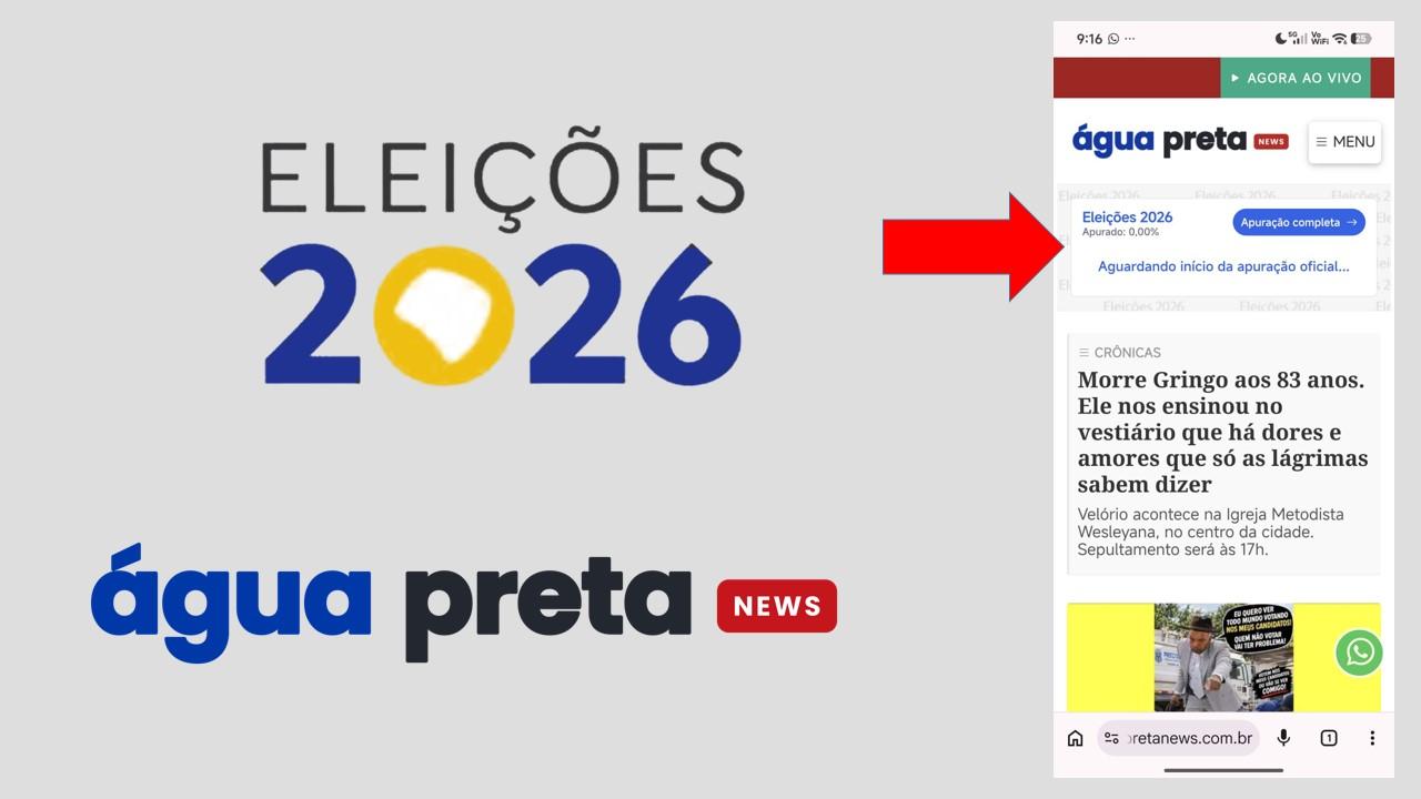 Acompanhe a apuração das eleições 2026 em tempo real aqui no Água Preta News. Veja como funciona