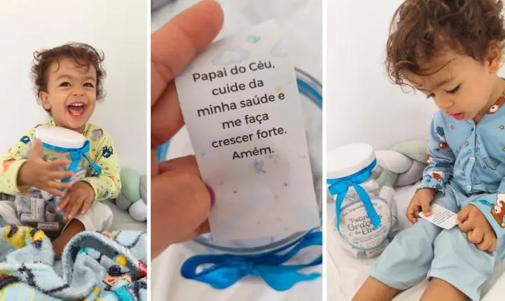 O potinho de orações que começou a fazer parte da rotina de Eben